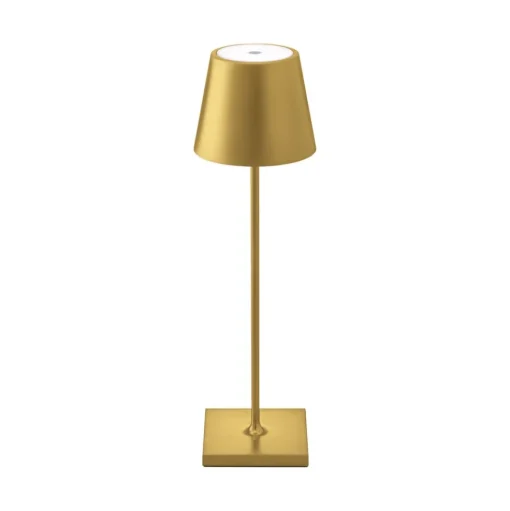 Nuindie LED oplaadbare tafellamp, USB-C, goud, IP54, dimbaar