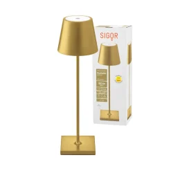 Nuindie LED oplaadbare tafellamp, USB-C, goud, IP54, dimbaar