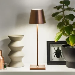 Nuindie LED oplaadbare tafellamp, brons, Easy Connect, IP54