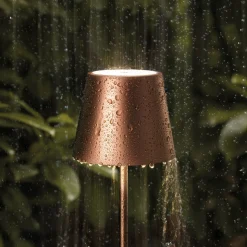 Nuindie LED oplaadbare tafellamp, brons, Easy Connect, IP54