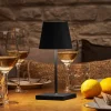 Nuindie mini LED oplaadbare tafellamp, USB-C, zwart, IP54, dimbaar.