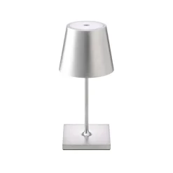 Nuindie mini LED oplaadbare tafellamp, Easy Connect, zilver, dimbaar.