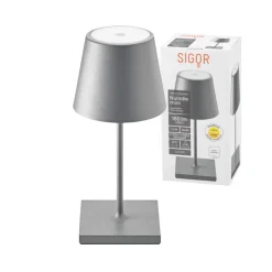 Nuindie mini LED oplaadbare tafellamp, USB, grafiet, IP54, dimbaar