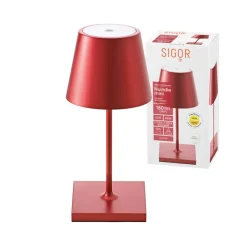 Nuindie mini LED oplaadbare tafellamp, Easy Connect, rood, dimbaar