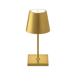 Nuindie mini LED oplaadbare tafellamp, USB-C, goud, IP54, dimbaar