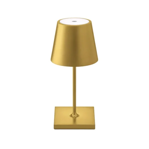 Nuindie mini LED oplaadbare tafellamp, USB-C, goud, IP54, dimbaar