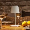 Nuindie mini LED oplaadbare tafellamp, USB-C, wit, IP54, dimbaar