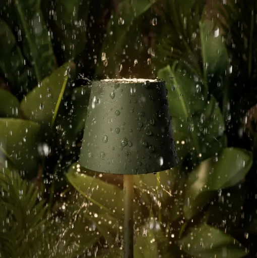 Nuindie pocket LED oplaadbare tafellamp, spar groen, IP54, dimbaar