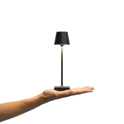 Nuindie pocket LED oplaadbare tafellamp, zwart, IP54, dimbaar