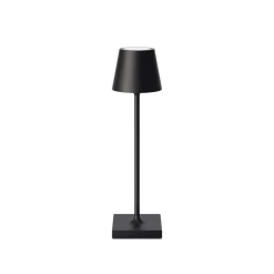 Nuindie pocket LED oplaadbare tafellamp, zwart, IP54, dimbaar