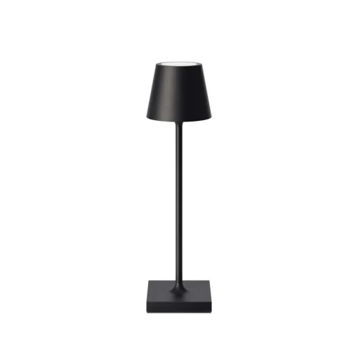 Nuindie pocket LED oplaadbare tafellamp, zwart, IP54, dimbaar