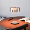 Numotion LED oplaadbare tafellamp, grafiet, glas, IP54, dimbaar