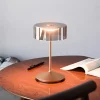 Numotion LED oplaadbare tafellamp, brons, glas, IP54, dimbaar
