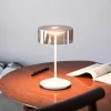 Numotion LED oplaadbare tafellamp, wit, glas, IP54, dimbaar
