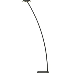 OLIGO Glance LED vloerlamp gebogen mat zwart