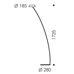 OLIGO Glance LED vloerlamp gebogen mat zwart