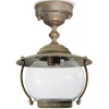 Olivia buiten plafondlamp, IP44, messing, glas