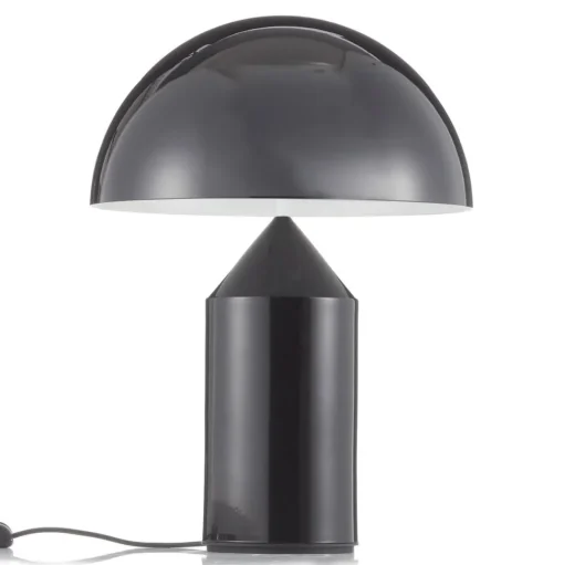 Oluce Atollo tafellamp, dimbaar, Ø38cm, zwart
