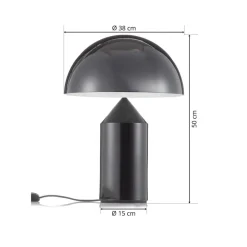 Oluce Atollo tafellamp, dimbaar, Ø38cm, zwart