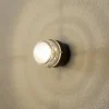 Oluce Fresnel wandlamp w. glazen lens IP44 zwart