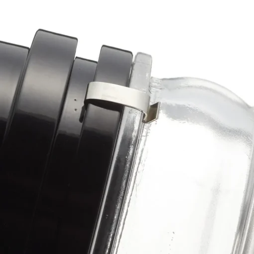Oluce Fresnel wandlamp w. glazen lens IP44 zwart