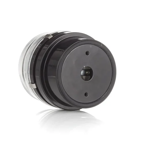 Oluce Fresnel wandlamp w. glazen lens IP44 zwart