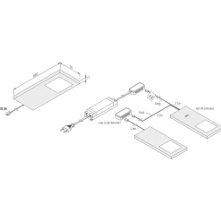 Onderbouwlamp LED Slim-Pad F per 3, 4.000K zwart