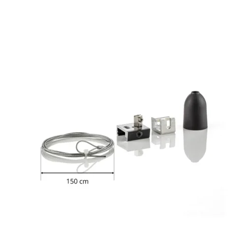 Ophangset 3-fasen railsysteem Noa, 150cm zwart
