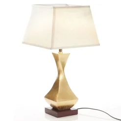 Opvallende tafellamp Deco met gouden voet