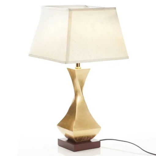 Opvallende tafellamp Deco met gouden voet