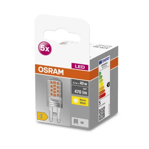 OSRAM Base PIN LED stiftlamp G9 4,2W 470lm per 5