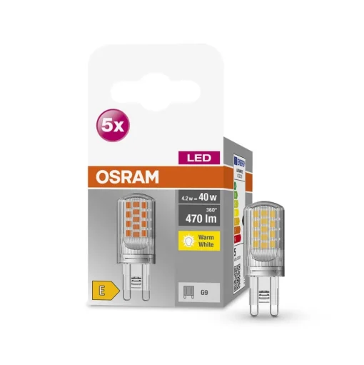 OSRAM Base PIN LED stiftlamp G9 4,2W 470lm per 5