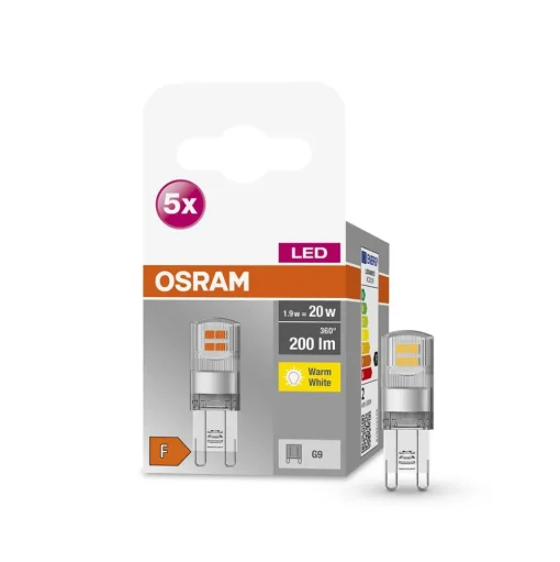 OSRAM Base PIN LED stiftlamp G9 1,9W 2.700K per 5