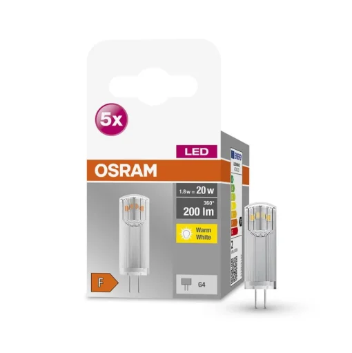 OSRAM Base PIN LED stiftlamp G4 1,8W 200lm per 5