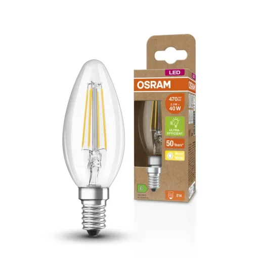 OSRAM Classic LED kaars E14 B40 2,5W 827 filament