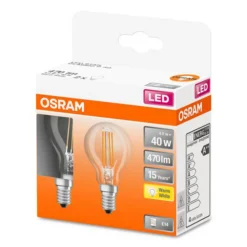 OSRAM Classic P LED lamp E14 4W 2700K helder 2/set