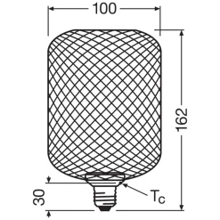 OSRAM Decor LED Flat Square E27 3,5W zwart 2.700K metaal