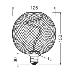 OSRAM Decor LED Spiraal Globe E27 3,5W goud 1.800K