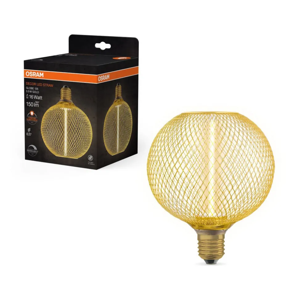 OSRAM Decor LED stro gloeilamp E27 3,5W goud 1.800K