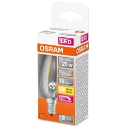 OSRAM kaarslamp E14 2.8W 827 dimbaar helder