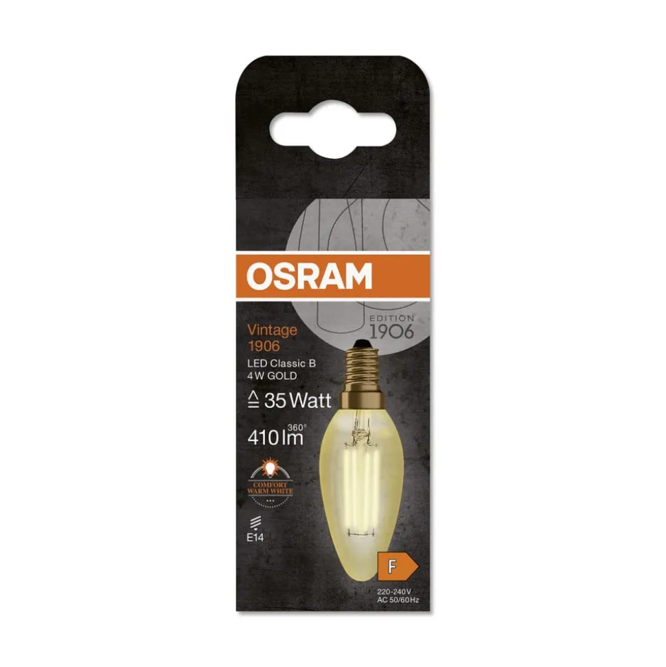 OSRAM kaarslamp Vintage 1906, E14 gloeidraad 4W 824 goud