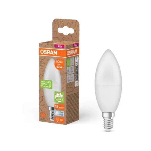 OSRAM LED Classic Star, kaars, mat, E14, 7,5 W, 4.000 K