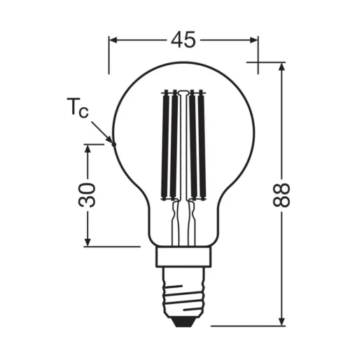 OSRAM LED gloeidraad E14 2,2W 2700K 470lm 2-pack