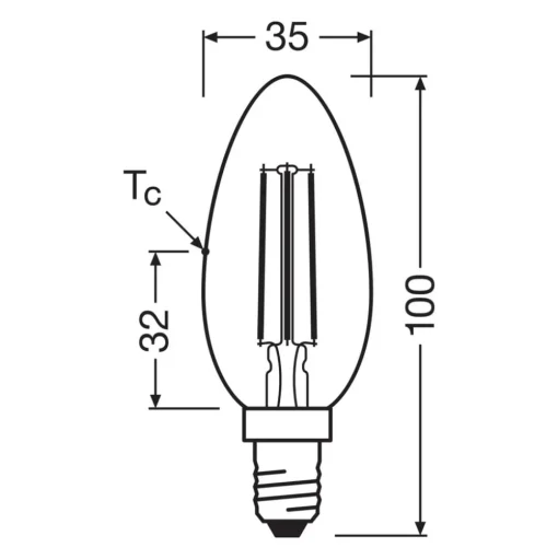 OSRAM LED Kaars gloeidraad E14 2,2W 827 EEK A 3-pack