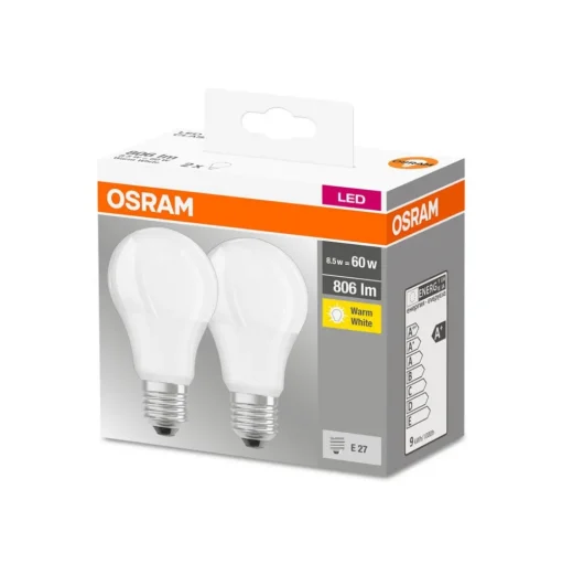 OSRAM LED lamp Classic E27 8,5W 2.700K 806lm per 2