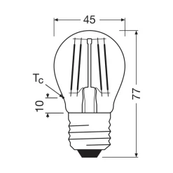 OSRAM LED lamp druppel E27 1,2W filament 2700K 255lm