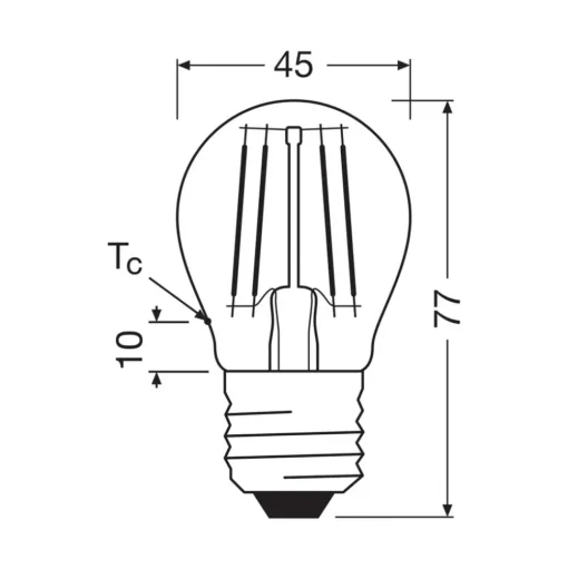 OSRAM LED lamp druppel E27 1.2W filament 4000K 255lm