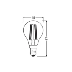 OSRAM LED lamp druppel E14 1,2W filament 2700K 255lm