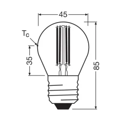 OSRAM LED lamp druppel gloeidraad E27 2,2W 2700K 470lm