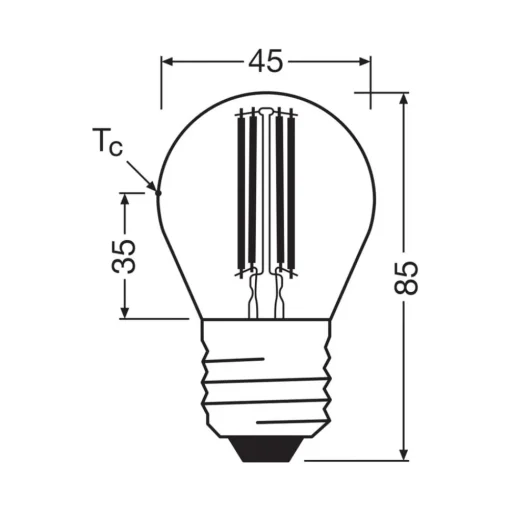 OSRAM LED lamp druppel gloeidraad E27 2,2W 2700K 470lm